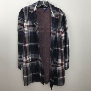 Chaps Plaid Long Cardigan Sweater